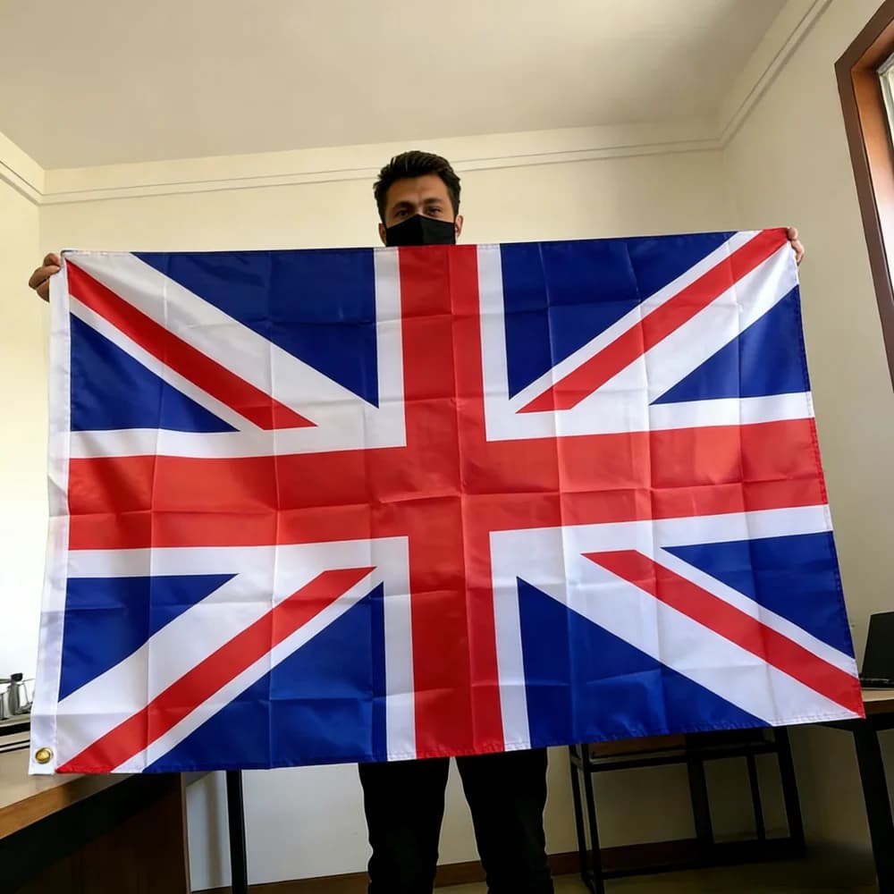 Drapeau du Royaume-Uni 150x90cm Grand Drapeau National Britannique Union Jack 3x5 FT en Polyester Do