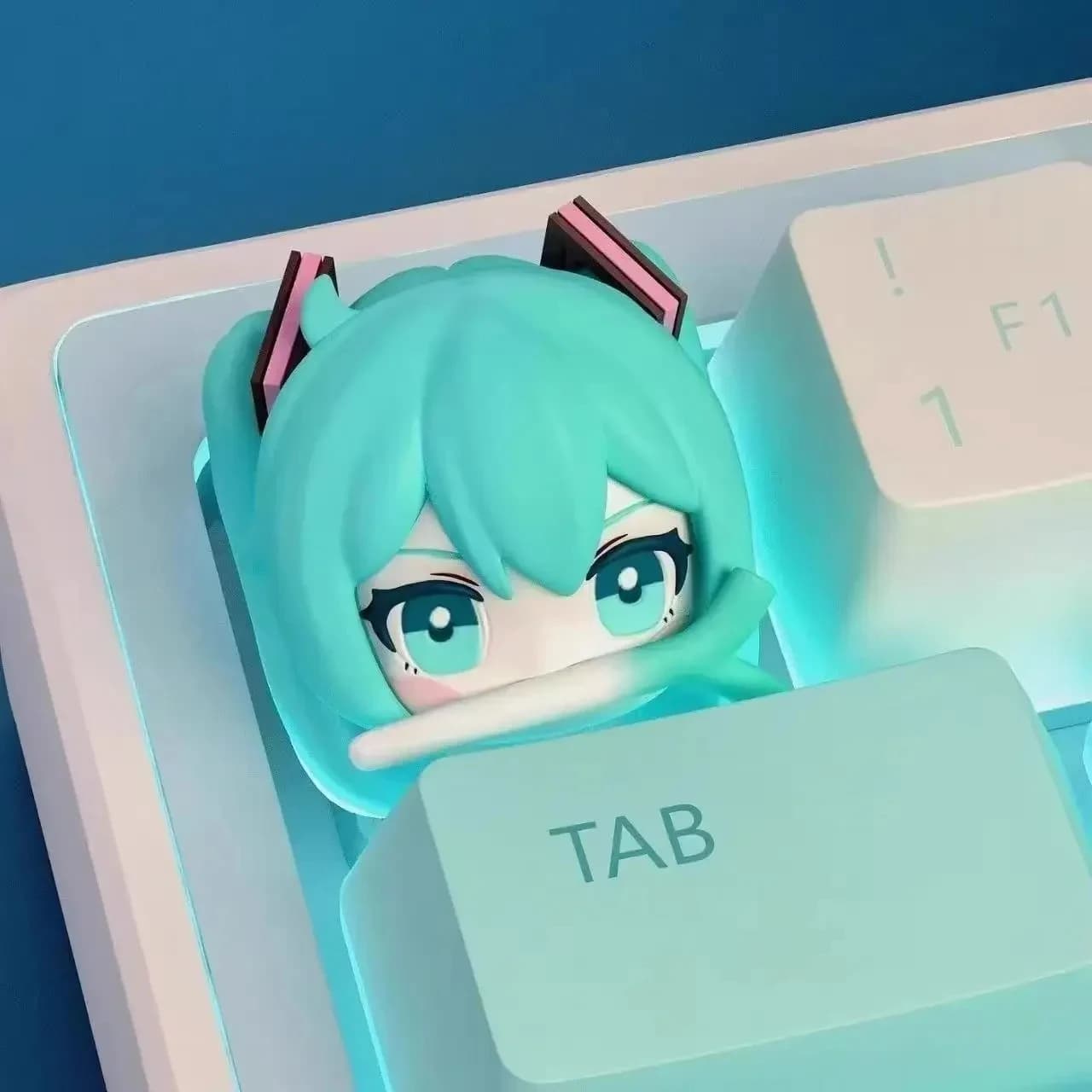 Mignon Hatsune Miku bricolage Keycaps Anime personnalité axe transversal PBT clavier mécanique Keyca
