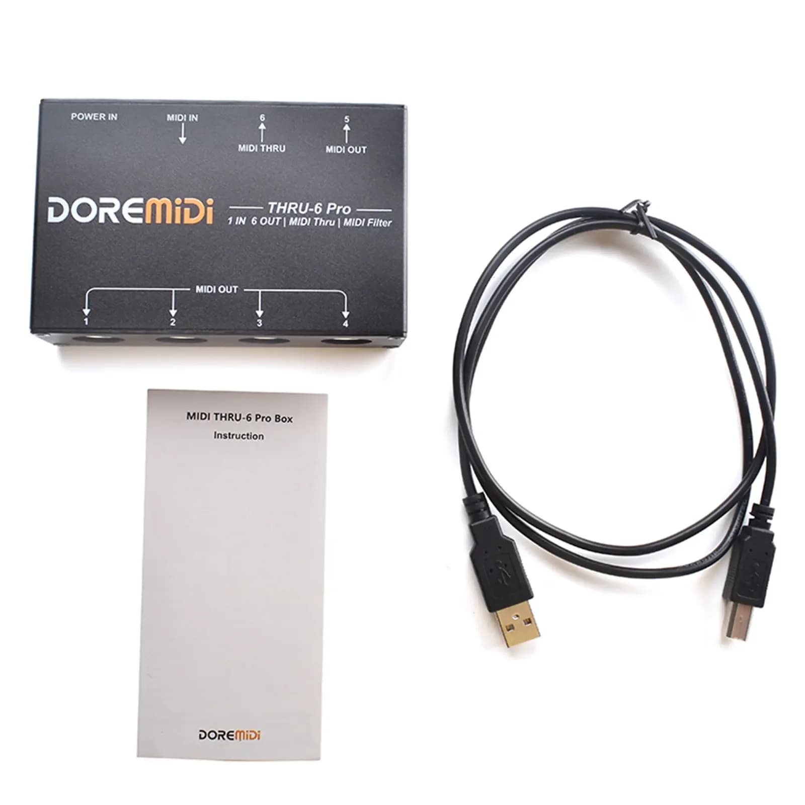 Répartiteur Midi Thru 6 Pro 1 en 6 sorties avec filtre, sortie USB 6 canaux pour Pc Daw, production