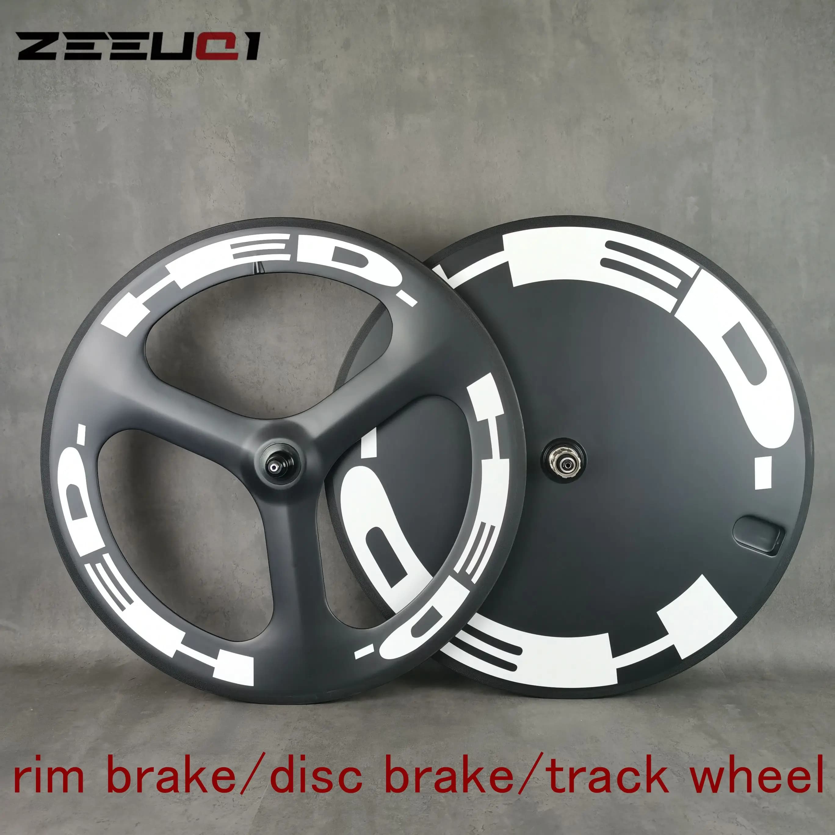 Roues en carbone 700C, roue avant à 3 rayons, roue arrière à disque, pour vélo de contre-la-montre/r