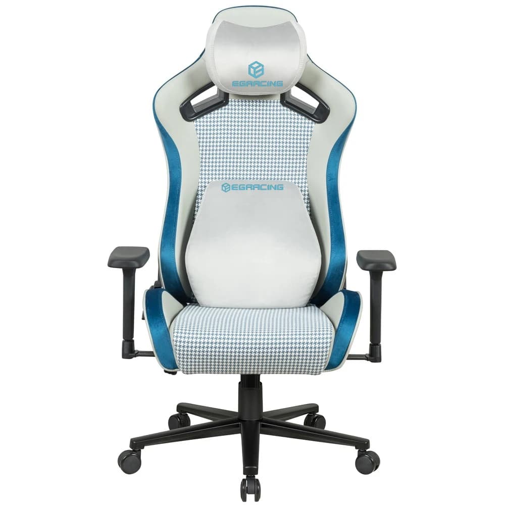 Fauteuil de jeu E-Sports en cuir et velours blanc, avec accoudoirs 4D réglables de haute qualité, po