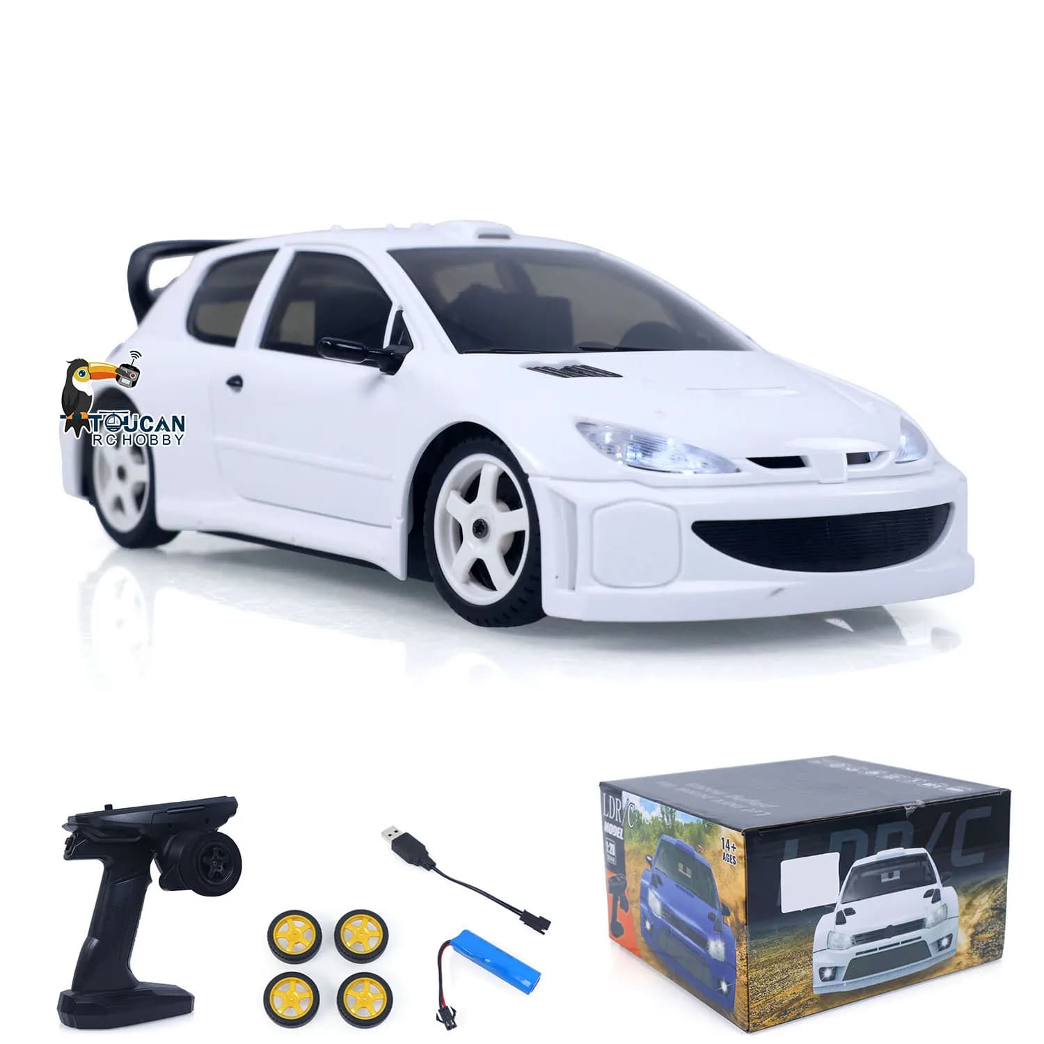 Voiture RC de drift LDRC 1/28 LD2802 2803 2804 4WD 2.4G, avec ESC, servo, protection moteur, châssis