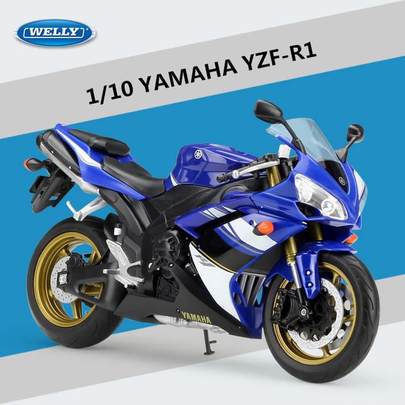 WELLY – moto de course YAMAHA YZF-R1 en alliage 1:10, modèle de moto en métal moulé, Collection, jou