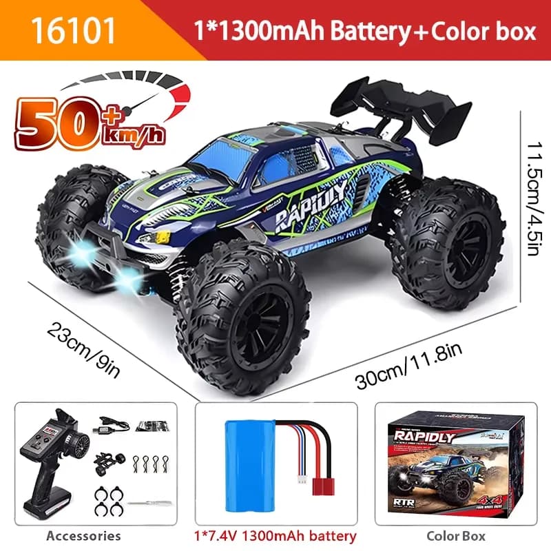 Camion monstre RC 1:16 4x4 haute vitesse tout-terrain, véhicule d'escalade télécommandé pour garçons