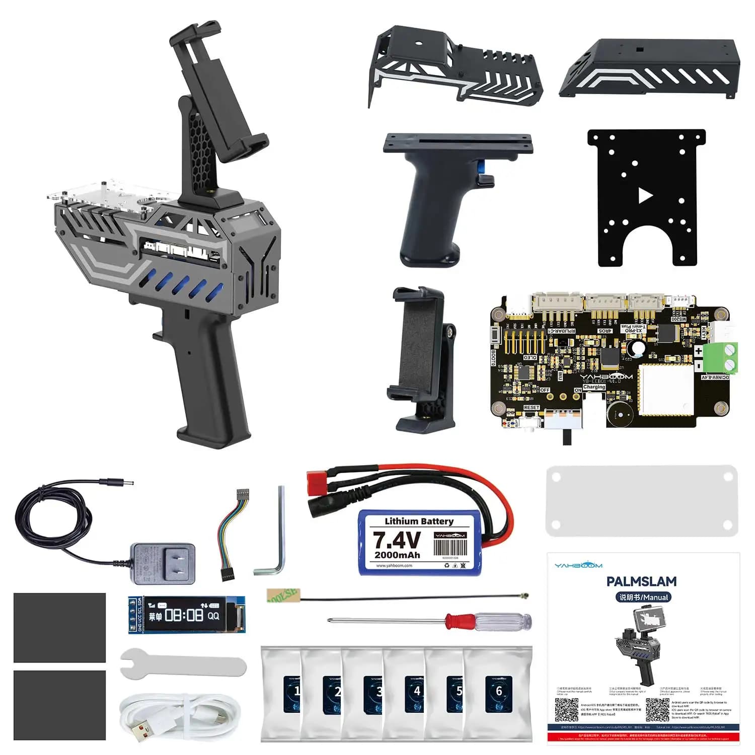 PALMSLAM Kit de capteur de Scanner Lidar portatif avec système ROS2 Support de contrôle microROS plu