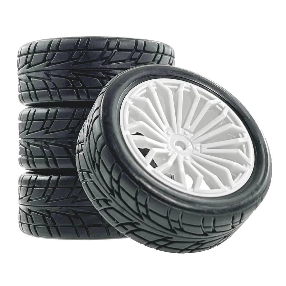 Roues et pneus de rallye RC 1/10, hexagones de 12 mm, pneus en caoutchouc pour route pour Tamiya XV0