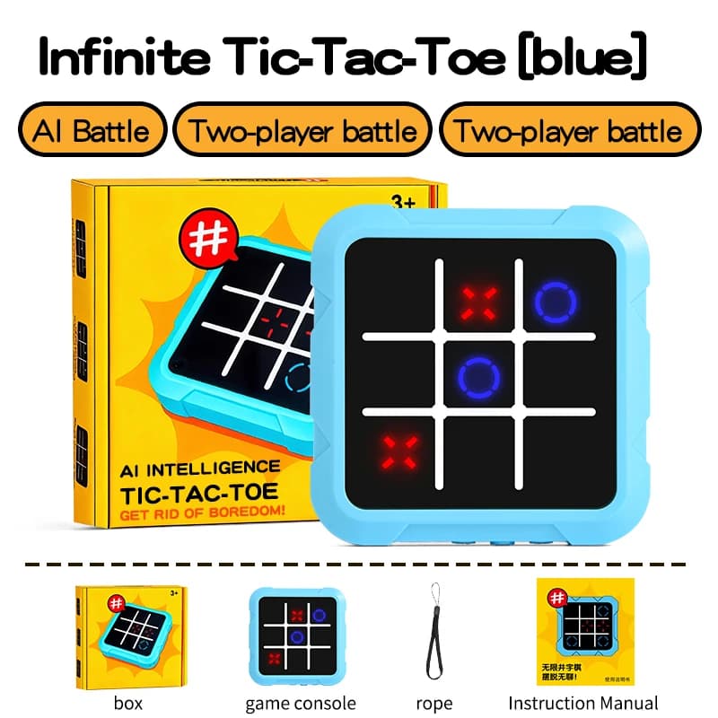 Jeu de Tic-Tac-Toe électronique AI, jeux électroniques multifonctionnels, jeu de société pour adulte