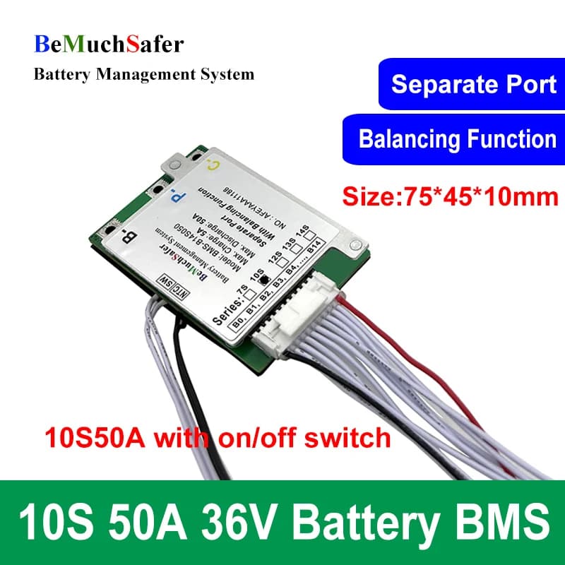 BeMuchSafer 7S 10S 12S 13S 14S 50A batterie BMS 24V 36V 43V 48V 52V BMS 7S50A 10S50A 12S50A 13S50A 1