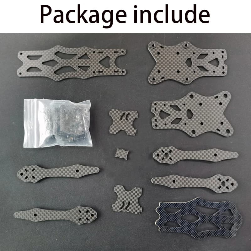 APEX – Kit de cadre en Fiber de carbone, Mini empattement de 3 pouces de 147mm avec bras de 4mm d'ép