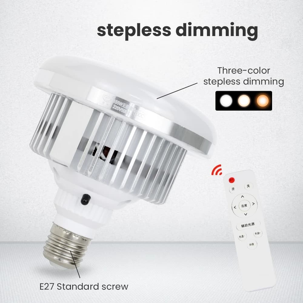 Inda-Éclairage de photographie LED, ampoule avec support à bras long, télécommande pour diffusion en