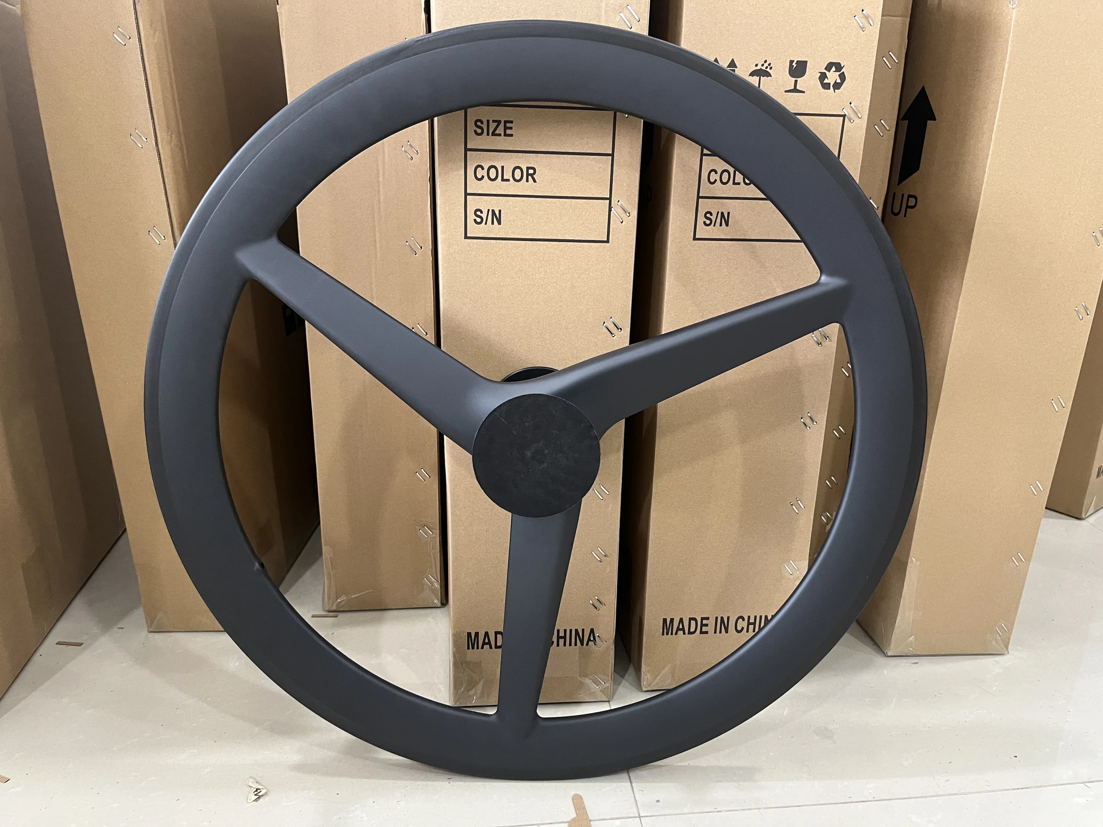 Paire de roues en carbone à 3 rayons sans chambre à air, engrenage LeicSpokes Partners, moyeu de rou