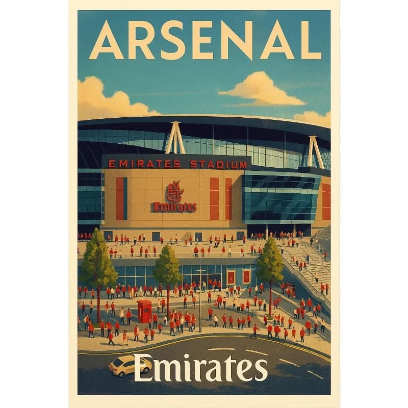 Affiche sur toile rétro du célèbre stade de football Arsenal Emirates Stadium, lieu sportif, peintur