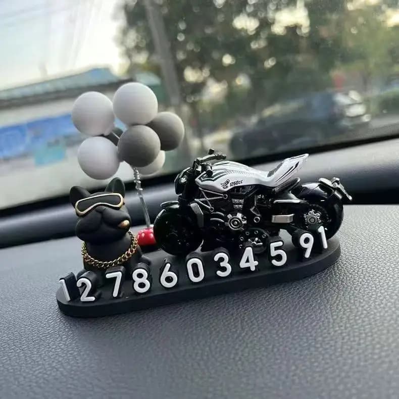 Plaque d'immatriculation de téléphone pour stationnement temporaire de voiture, chien Dou français, 