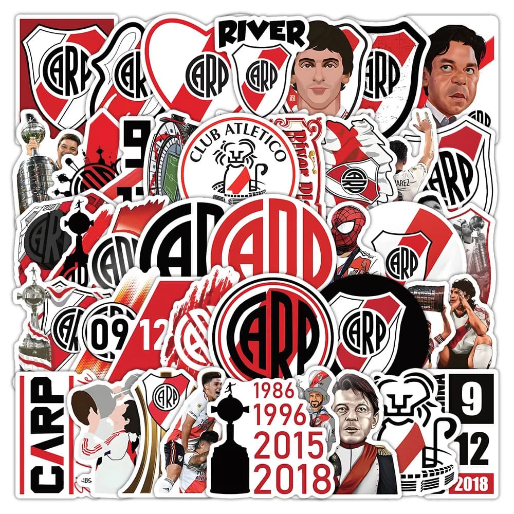 10/50 PIÈCES Argentine Football Club RIVER PLATE Sports Compétitifs Football Graffiti Décoratif Étan