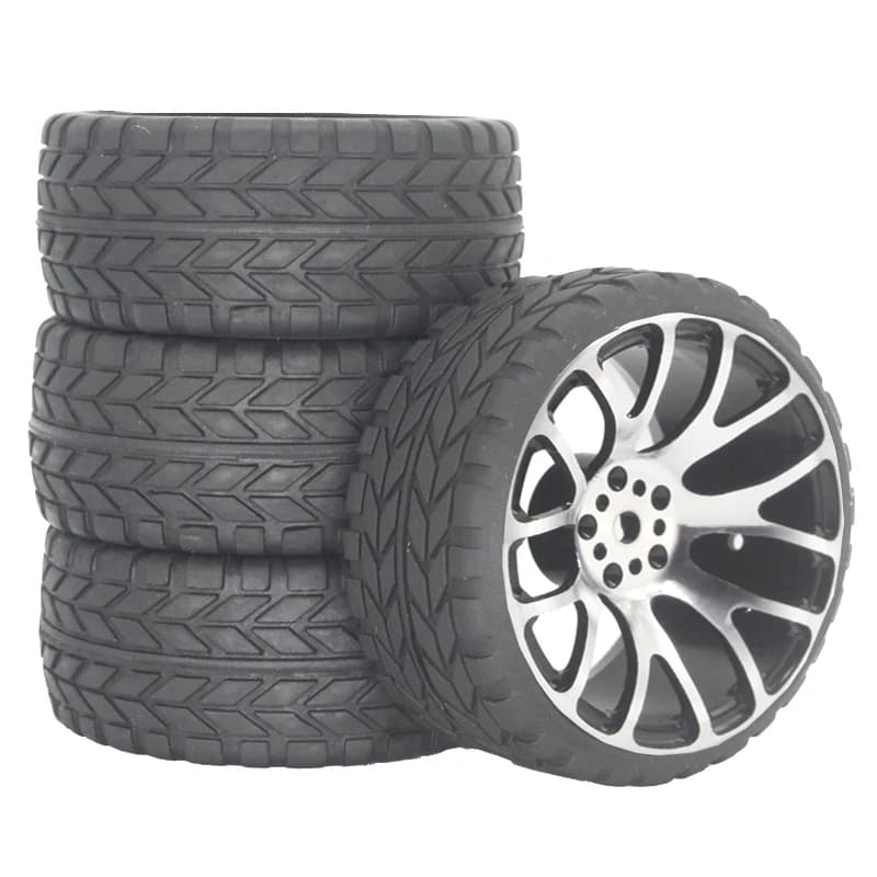 1/10 roues de course RC pneus jantes en métal Hub12mm Hex pour 1:10 RC sur voiture de route Tamiya T