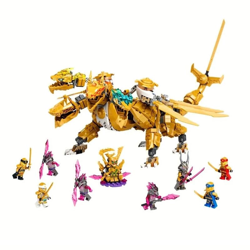 NOUVEAU Jouet de construction Mecha Dragon à quatre têtes Ultradragon doré de la série Ninja pour ca