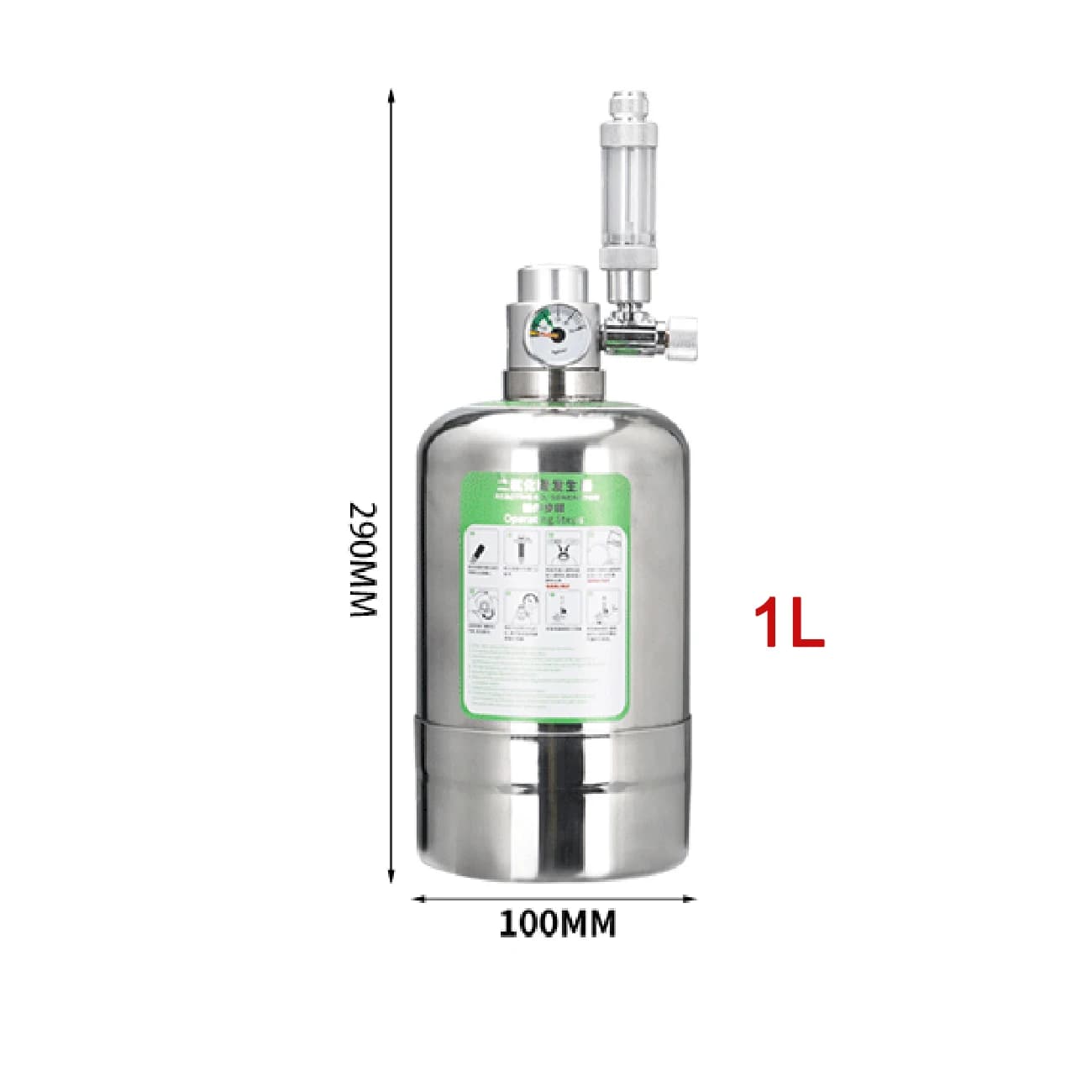 Kit de système de générateur de CO2 pour aquarium, acier inoxydable, système de générateur à interva
