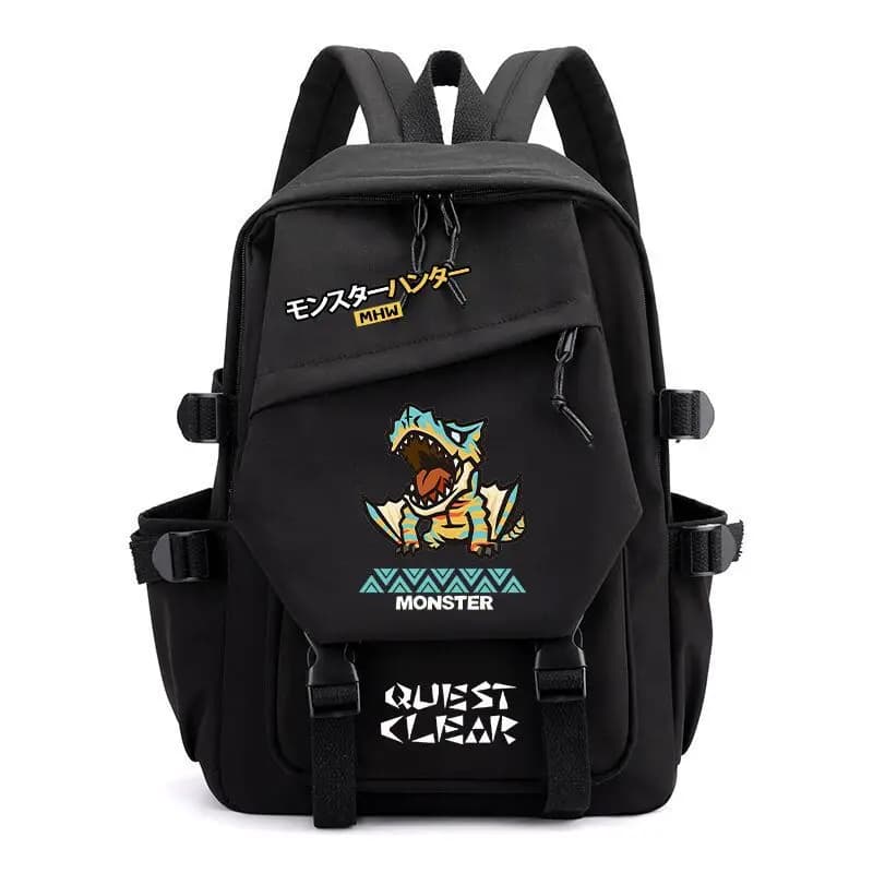 Monster Hunter Wilds Felyne Rathian Game Merchandise Sac à dos à double épaule Sac d'école léger de