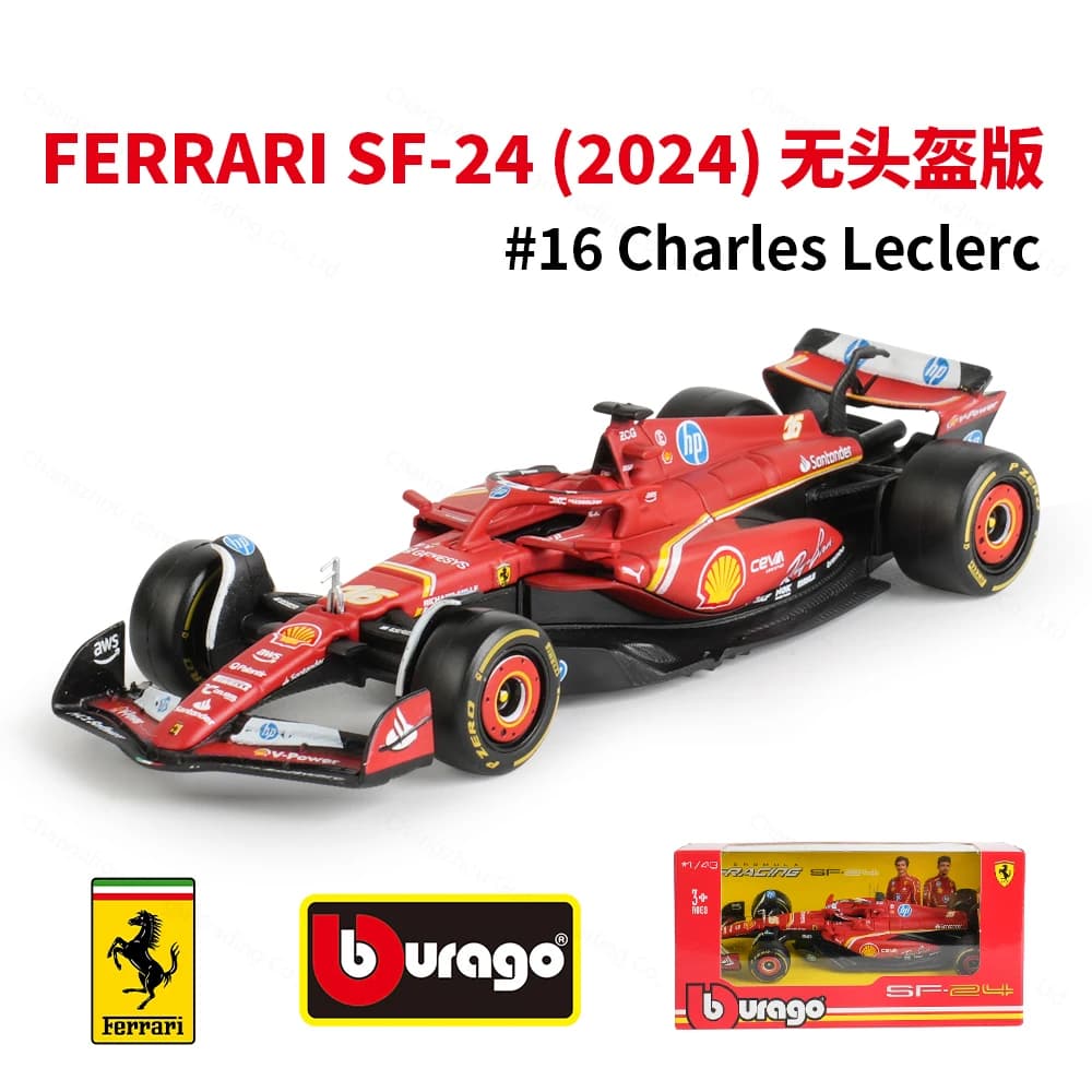 Bburago 1:43 2024 Ferrari SF24 # 16 # Voiture de formule de course 55 F1, Simulation statique, modèl