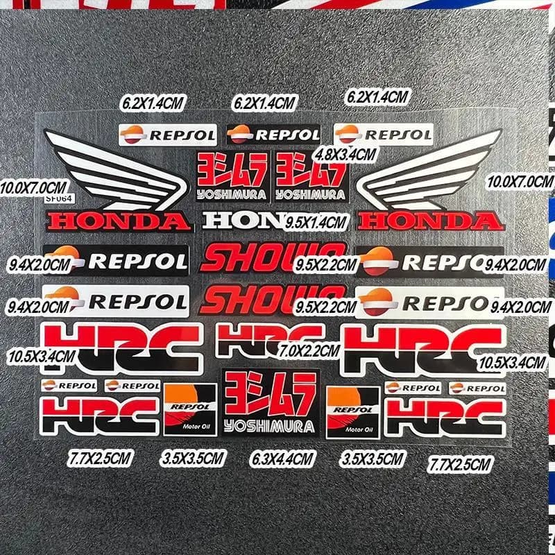 Autocollants décoratifs pour moto Honda Racing, autocollants réfléchissants imperméables pour casque