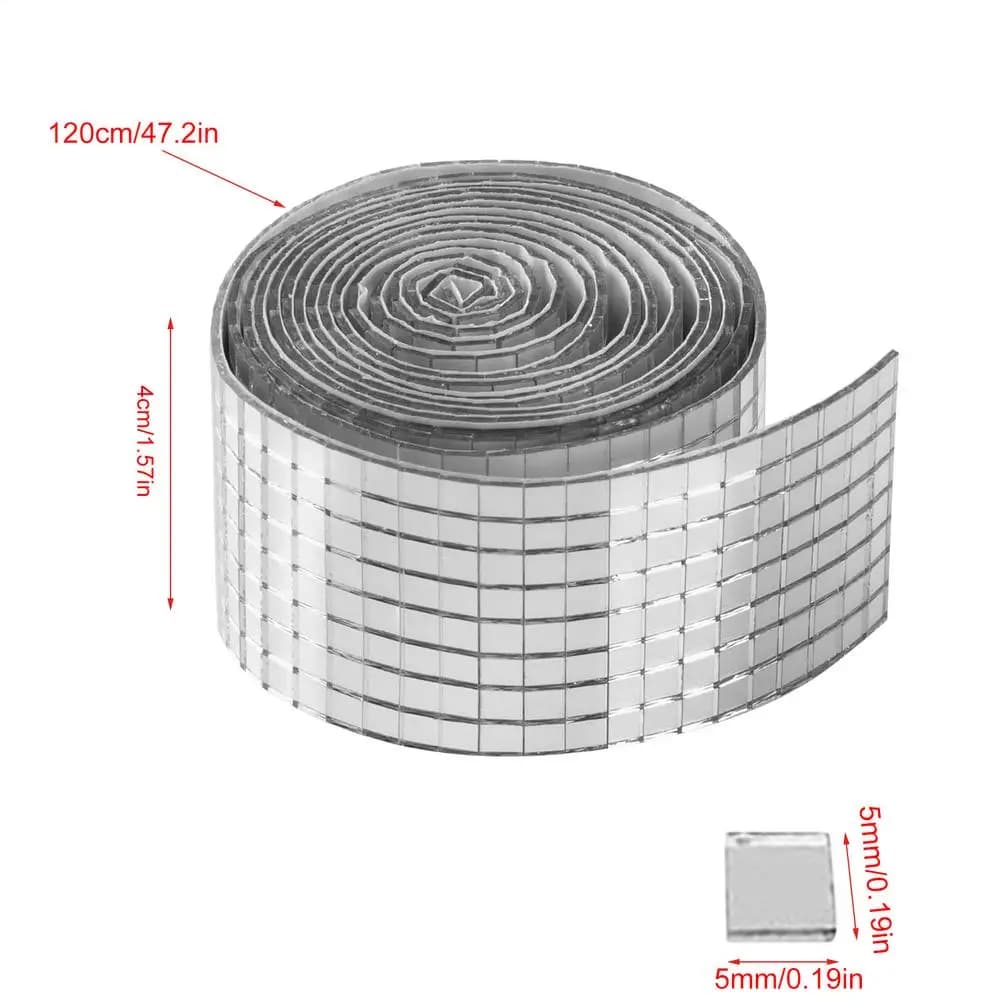 Carreaux de mosaïque auto-adhésifs 5x5mm, carrelage Disco miroir carré pour décoration intérieure, C