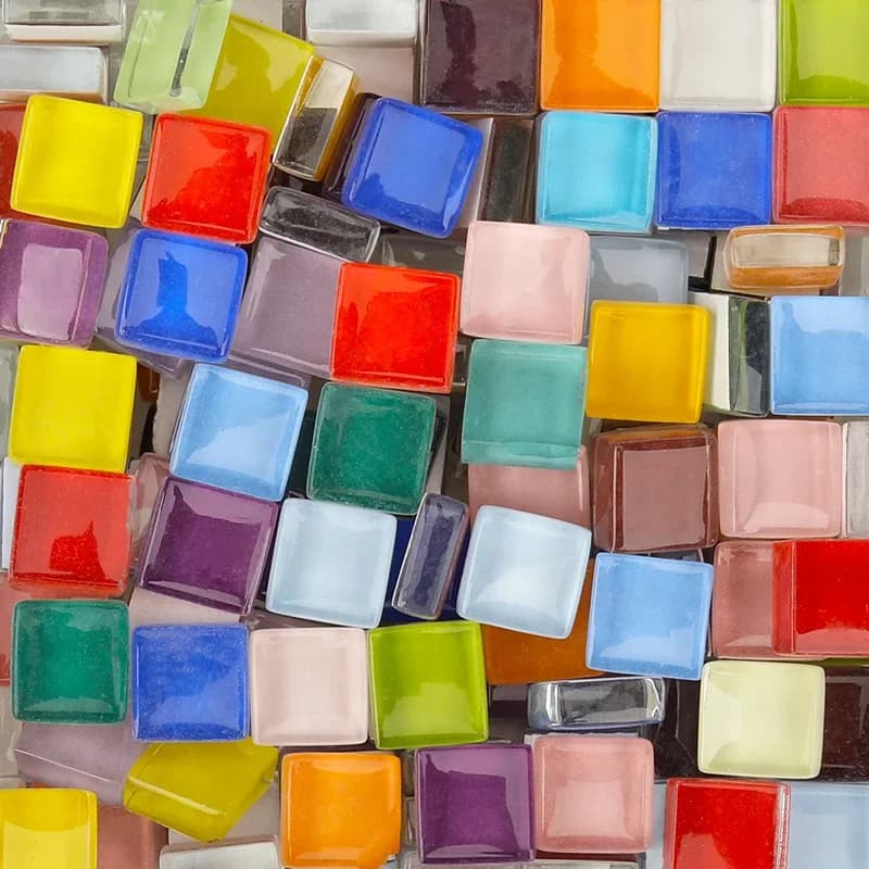 Carreaux de mosaïque en verre colorés, 100g, carrés de 1cm, matériaux artisanaux pour enfants/enfant