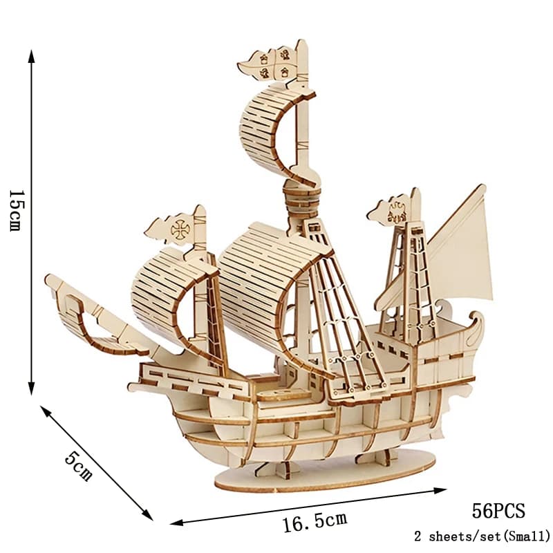 Puzzle 3D en bois, bateau à voile, modèle de bateau, Kits d'assemblage, jouets éducatifs pour enfant