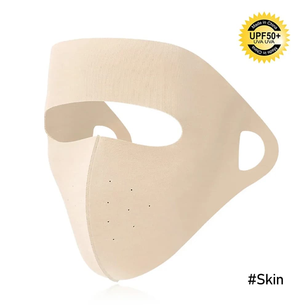 Masque de Protection solaire en soie pour tout le visage, Section fine, respirant, écharpe Anti-Ultr