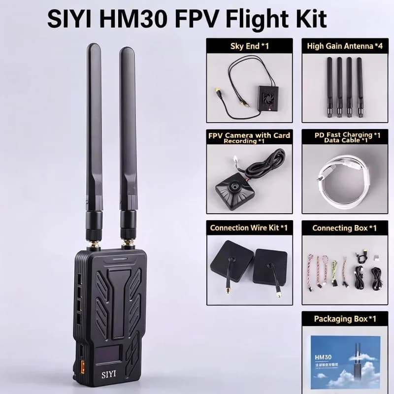 Système de transmission vidéo numérique FPV SIYI HM30 30KM Full HD 1080P 60fps à faible latence avec