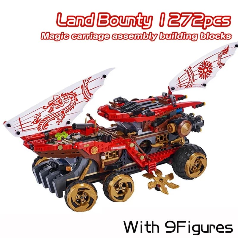 Ninja Reward Land Chariot Aircraft transformé en Mecha Samurai Minifigure Dragon 70677, jouet en blo
