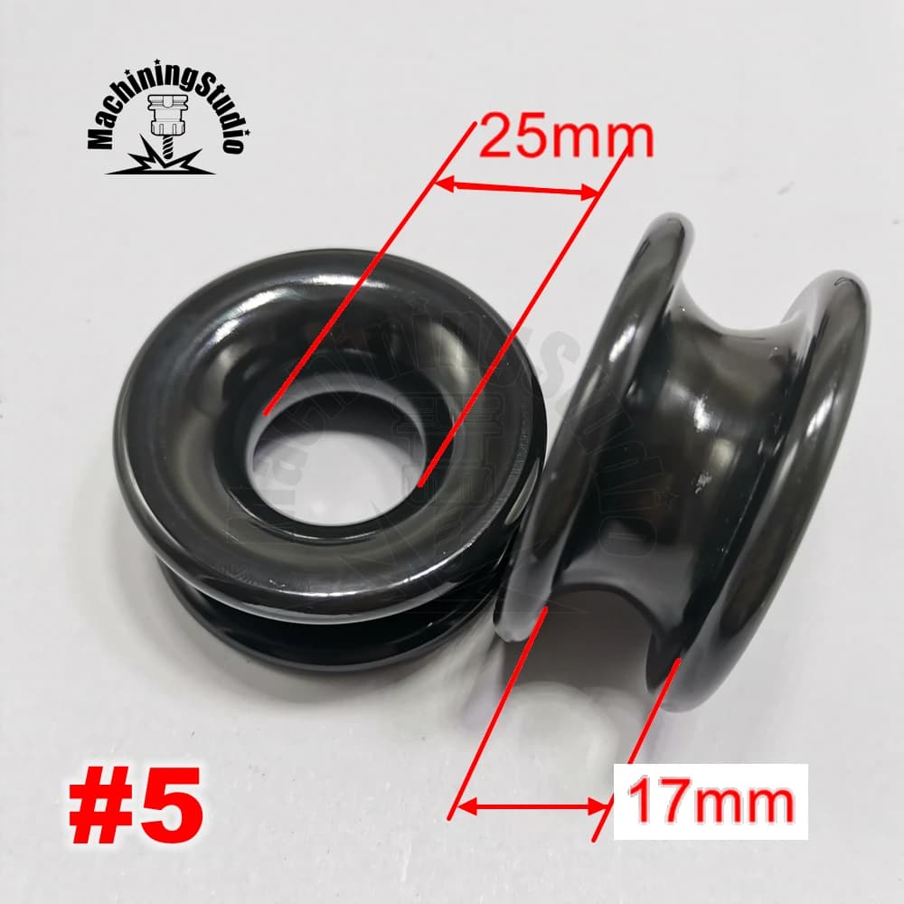 Anneaux de voile à faible Friction R25x17mm, anodisée dure de qualité pour voilier, avec revêtement 