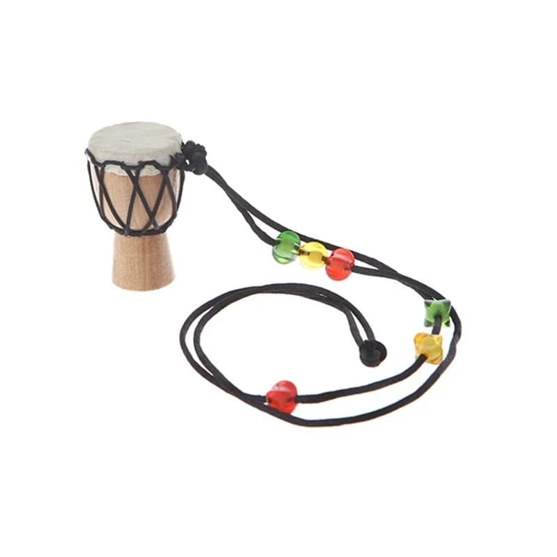 F92E Mini djembé à Percussion, à main africain, pendentif, batteur, cadeau pour l'apprentissage batt