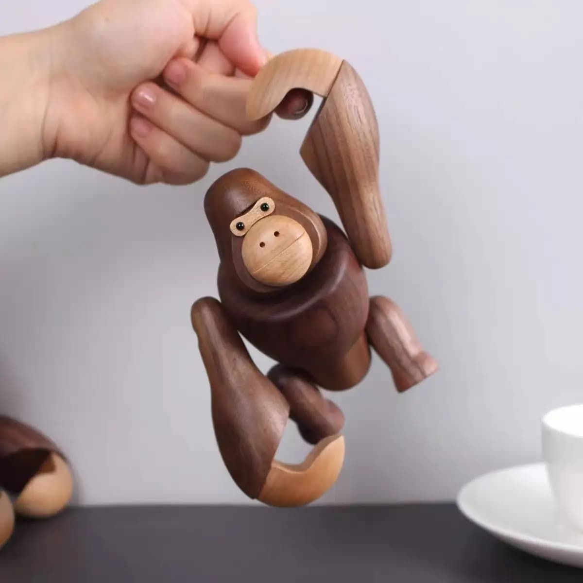 Figurines de gorille de poupées King Kong en bois nordique, décoration de la maison, accessoires de