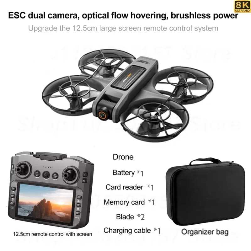 Drone professionnel S156 avec caméra 8K, WiFi 5G FPV, écran de contrôle à distance et évitement d'ob