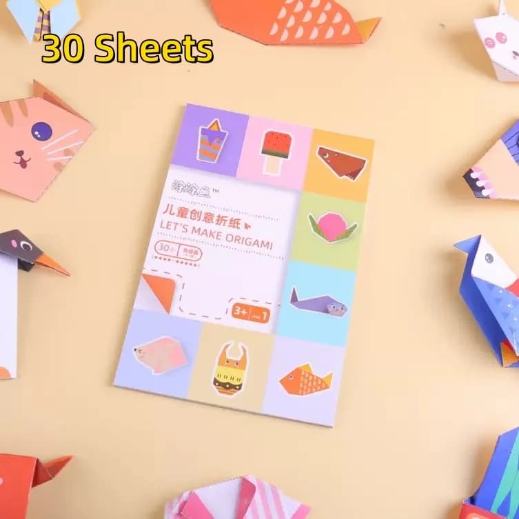 Kit Origami 30/108 feuilles de papier pliant, livre de guidage artisanal, jouets faits à la main, pr