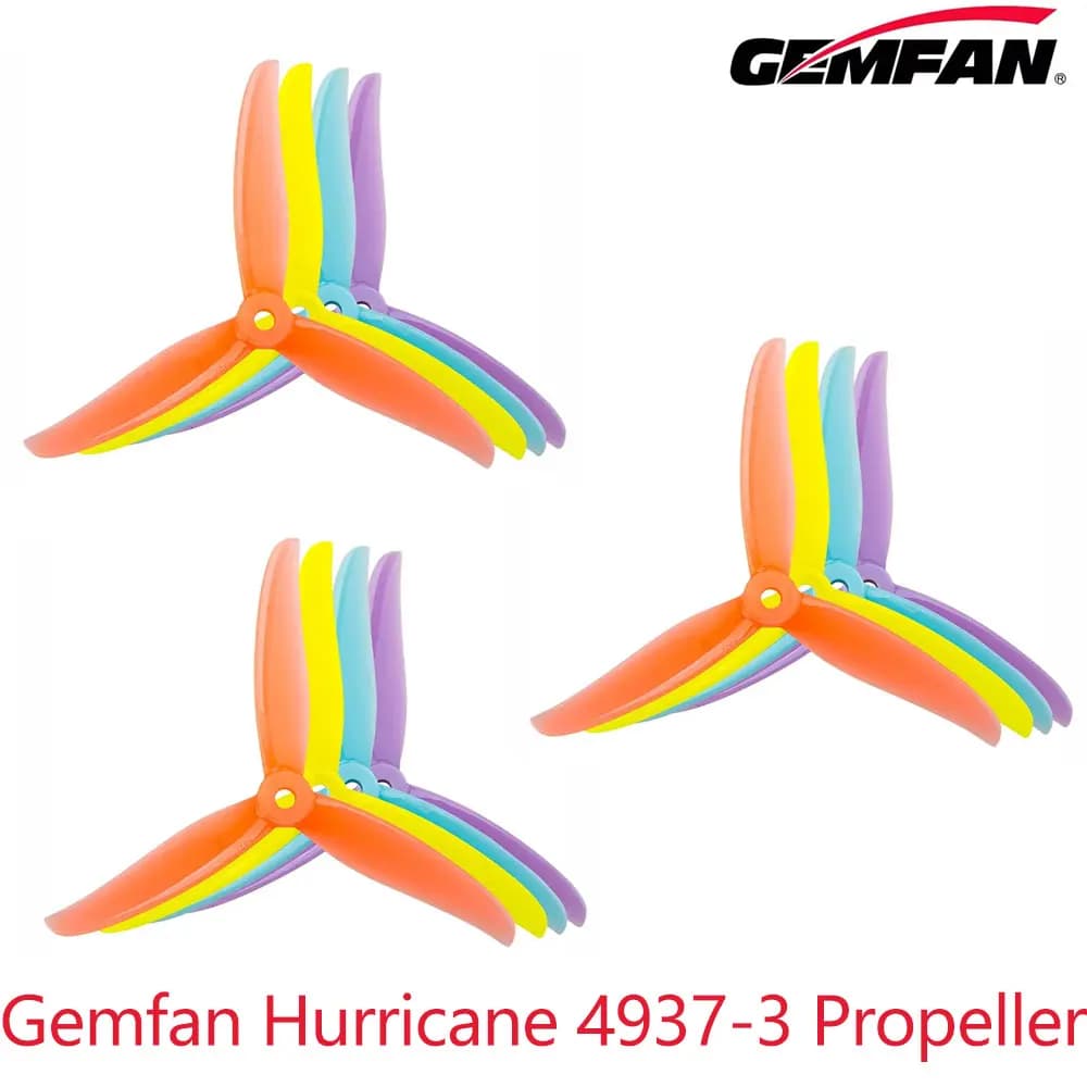 2 paires d'hélices à trois pales Hurricane 4937-3, Machine de croisement FPV, accessoires de Drone résistants aux explosions à haute efficacité
