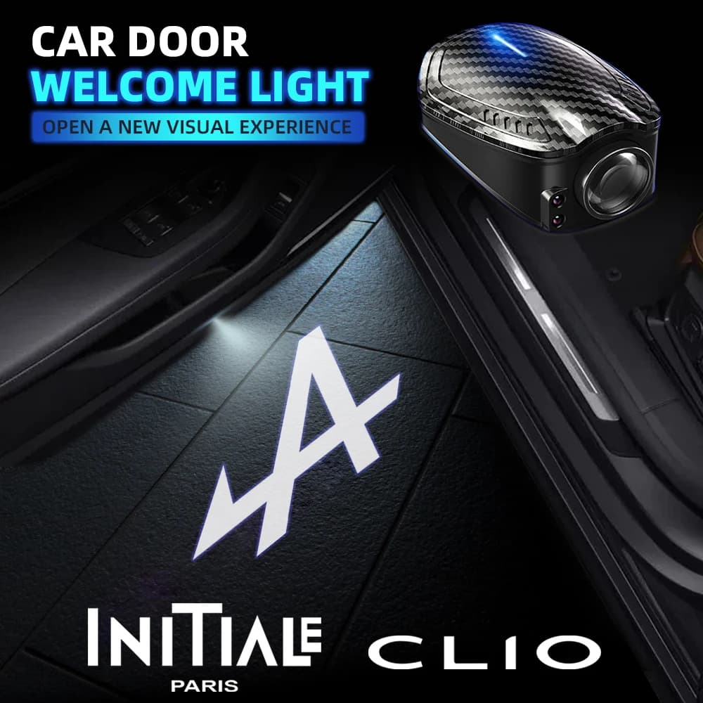 2 pièces USB Rechargeable INITIALE Paris Clio un Logo porte de voiture HD lampes LED projecteur courtoisie bienvenue lumières