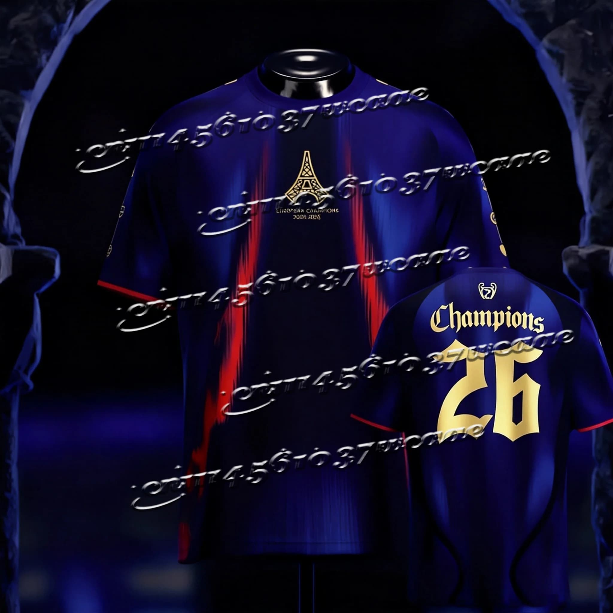 Nouveau Maillot de Football d'Entraînement pour Hommes Parisiens PSG 2026 – Tenue de Champion Européen – T-shirt