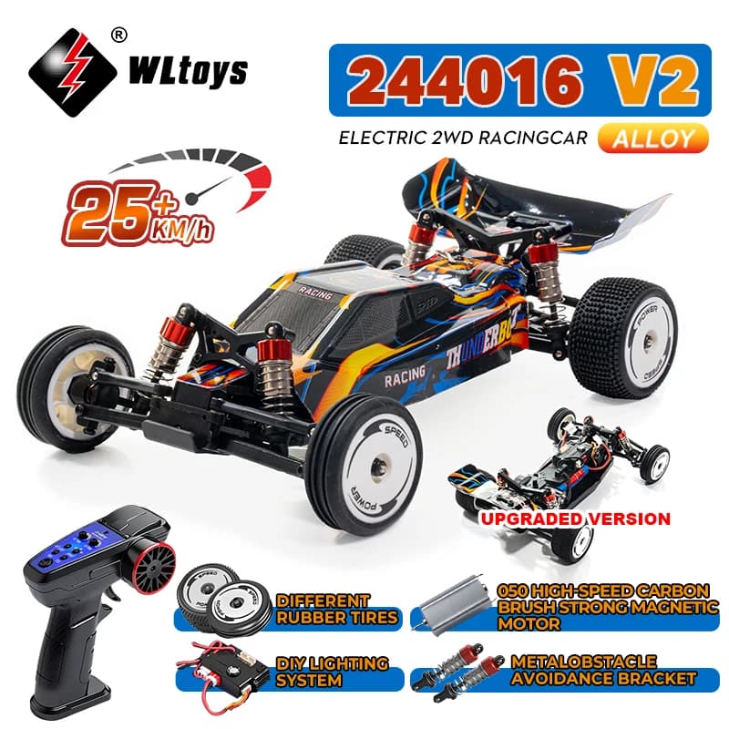 WLtoys 244016 V2 2.4G voiture de course à grande vitesse 2WD 25 KM/H 1:24 gyroscope pleine échelle