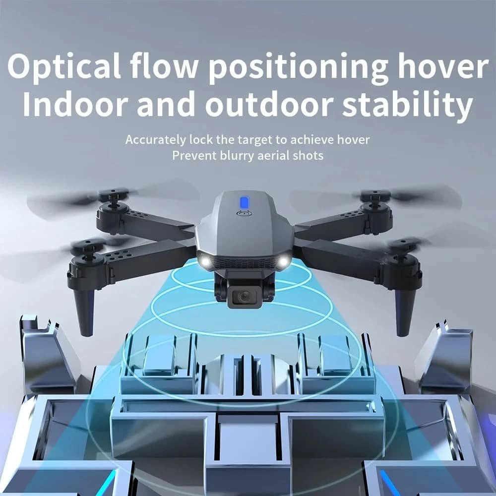 Drone RC professionnel E88 à grand angle avec caméra HD 4K, hélicoptère pliable