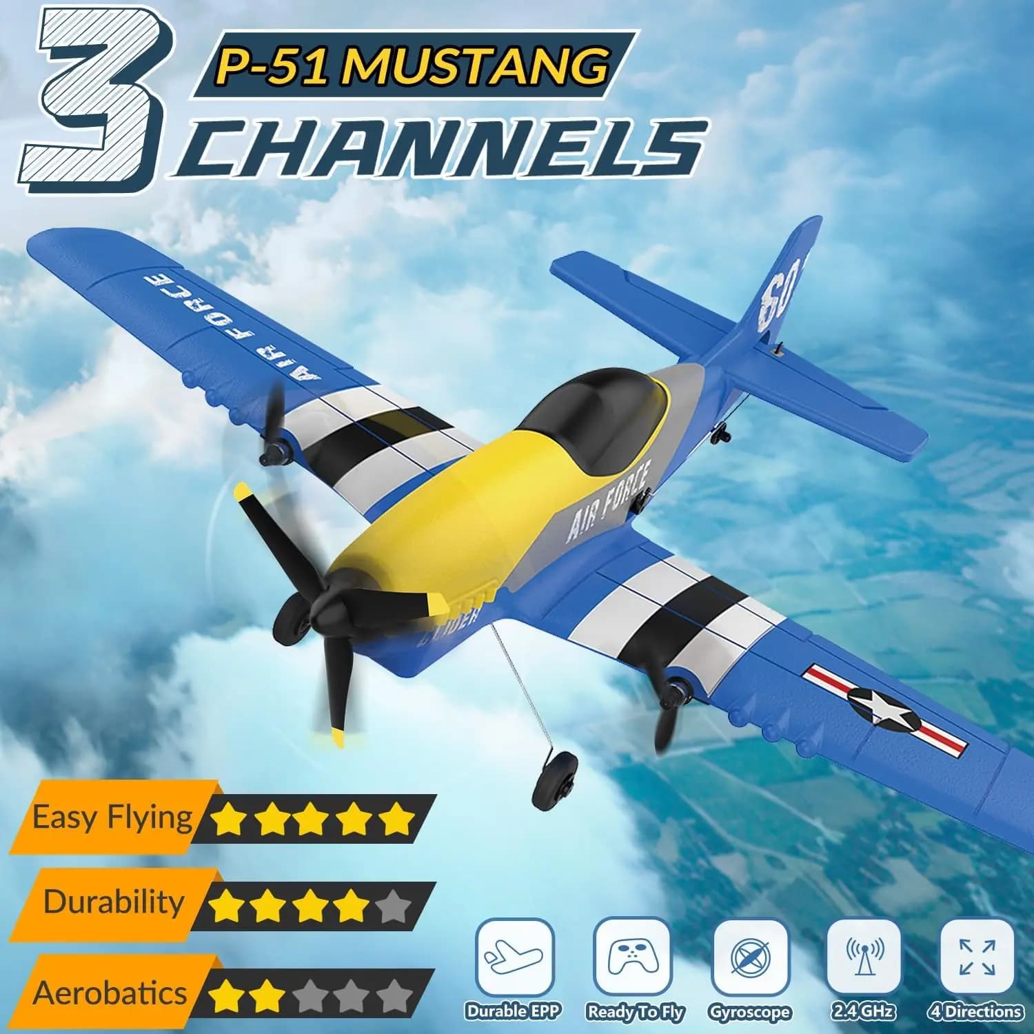 RC Avion 2.4G 3CH EPP Mousse Télécommande Fighter Fixe Envergure Planeur En Plein Air RTF RC Warbird