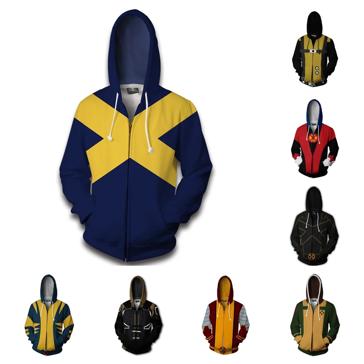 Sweats à capuche du film X pour hommes, veste de cosplay, sweat-shirt imprimé Phoenix, vêtements à capuche zippés, manteau Scott, cyclope d'été, Wolverine
