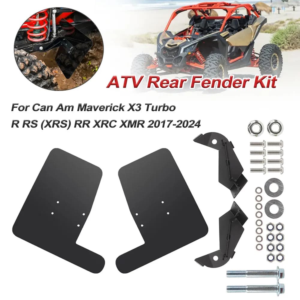 Pour Can Am Maverick X3 Turbo R RS (XRS) RR XRC XMR 2017-2024 modèle de mise à niveau ATV Kit de garde-boue arrière