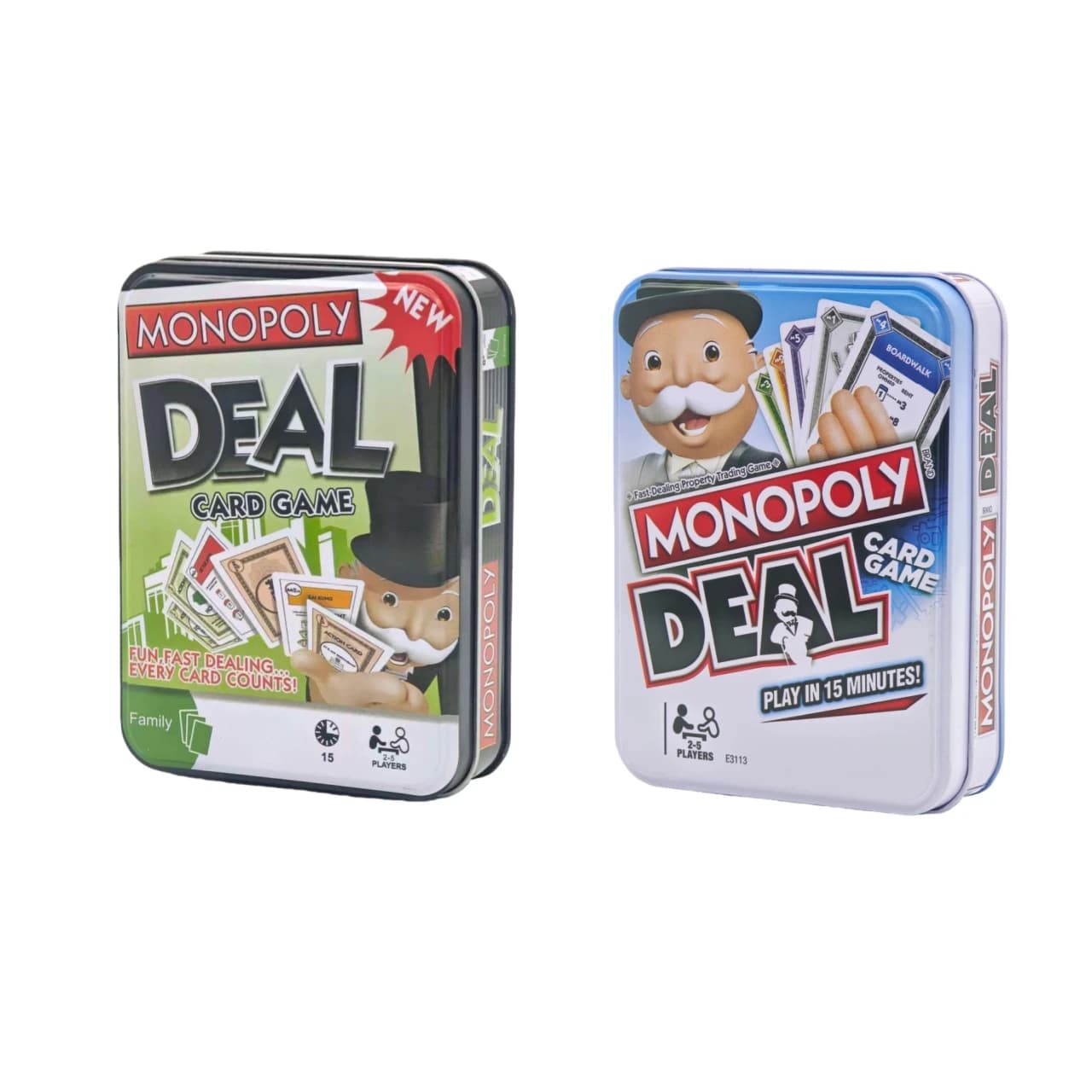 La version portable de "Monopoly" dans une boîte en métal est très stratégique et rapide à jouer. Convient aux rassemblements de famille/amis.