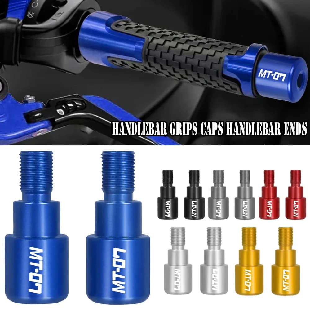 Moto pour YAMAHA MT-07 MT07 trucs 07 2014-2023 2022 2021 2020 2019 2018 2017 Guidon Bar End Plug Caps Poignée Poignées Curseur