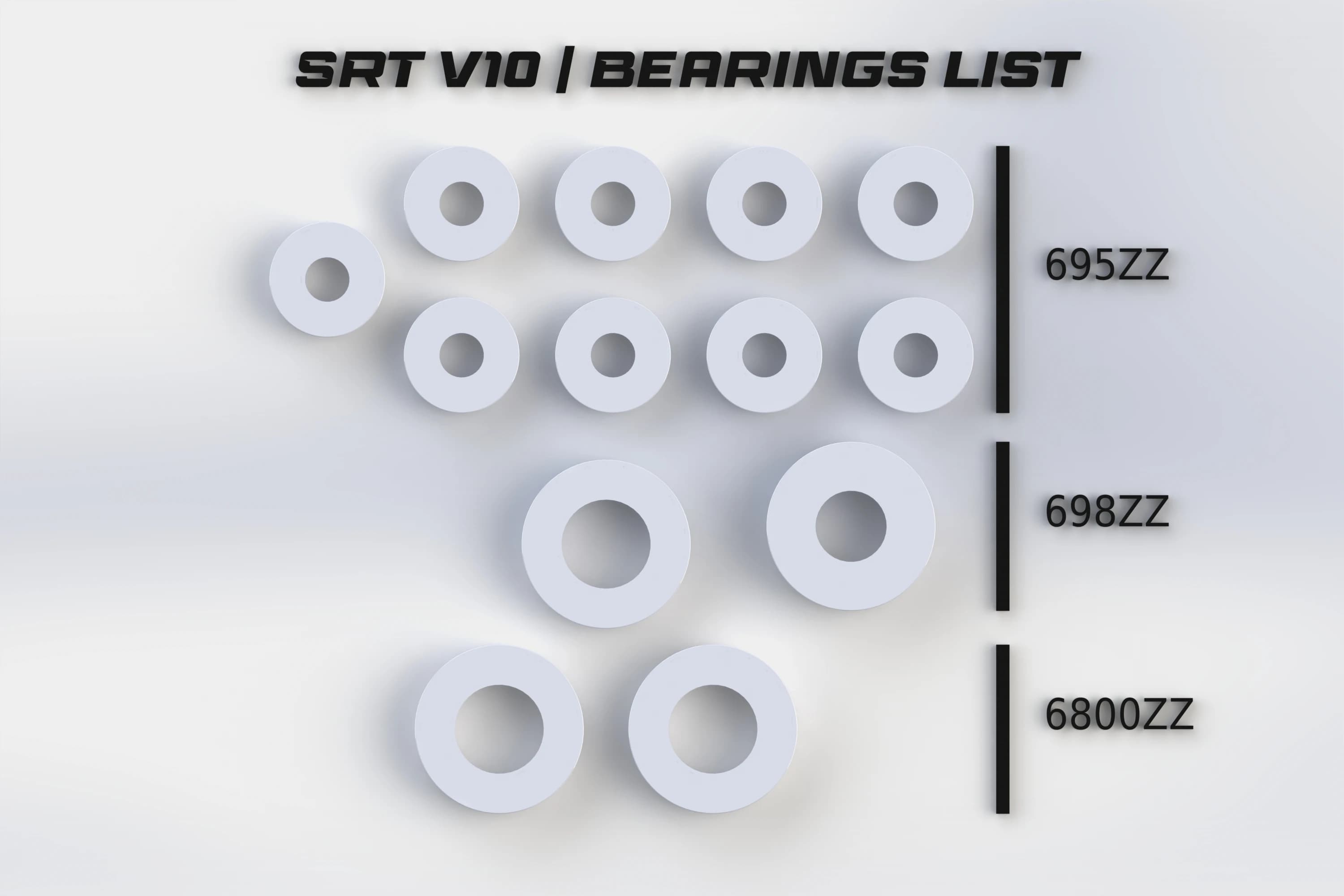 Liste d'achat pour la boîte de vitesses à motif SRT V10 h pour les courses sim avec un nouveau PCB de V1.33