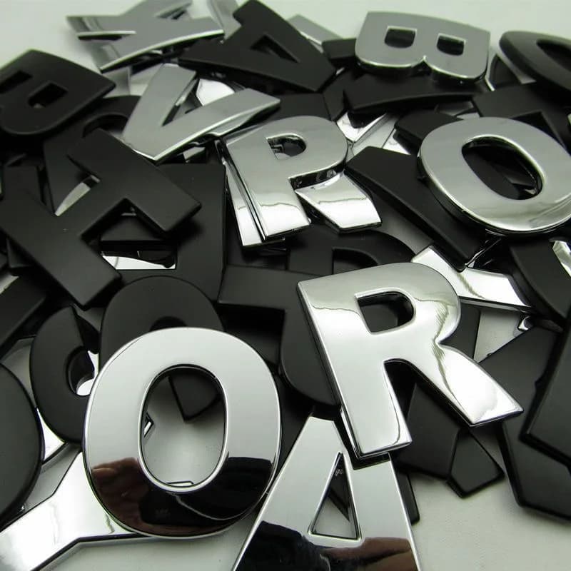 3D métal bricolage lettres chiffres Alphabet Logo voiture emblème Badge autocollant voiture garde-boue plaque signalétique arrière coffre style accessoires