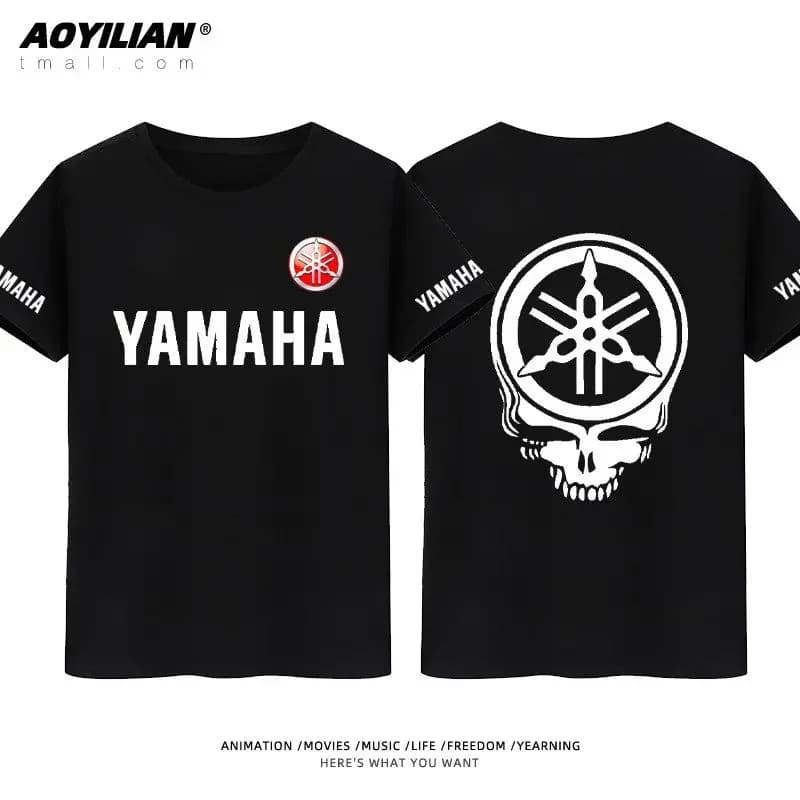 T-shirt imprimé avec le logo Yamaha, T-shirt pour homme style moto, T-shirt de sport d'été pour motocross absorbant la transpiration 2025