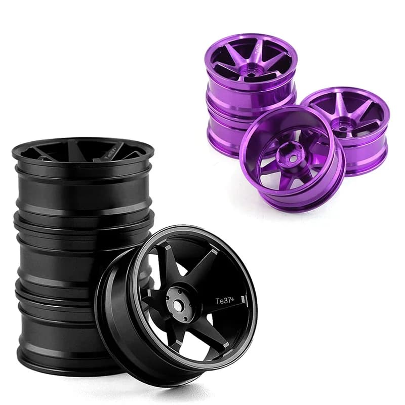 1/10 roues de course RC pneus jantes en métal Hub12mm Hex pour 1:10 RC sur voiture de route Tamiya TT01 TT02 XV01 XV02 HSP HPI Kyosho
