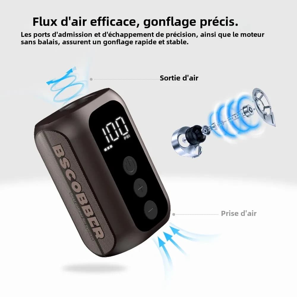BSCOBBER A5mini pompe à Air Portable Portable Rechargeable sans fil accessoires de vélo gonfleur de pneus 100PSI haute pression